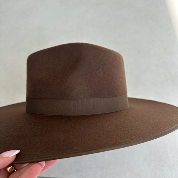 NWT Lack Of Color The Mirage Boater Hat In Chocolate Brown Wide Brim Suede Band - Picture 8 of 8